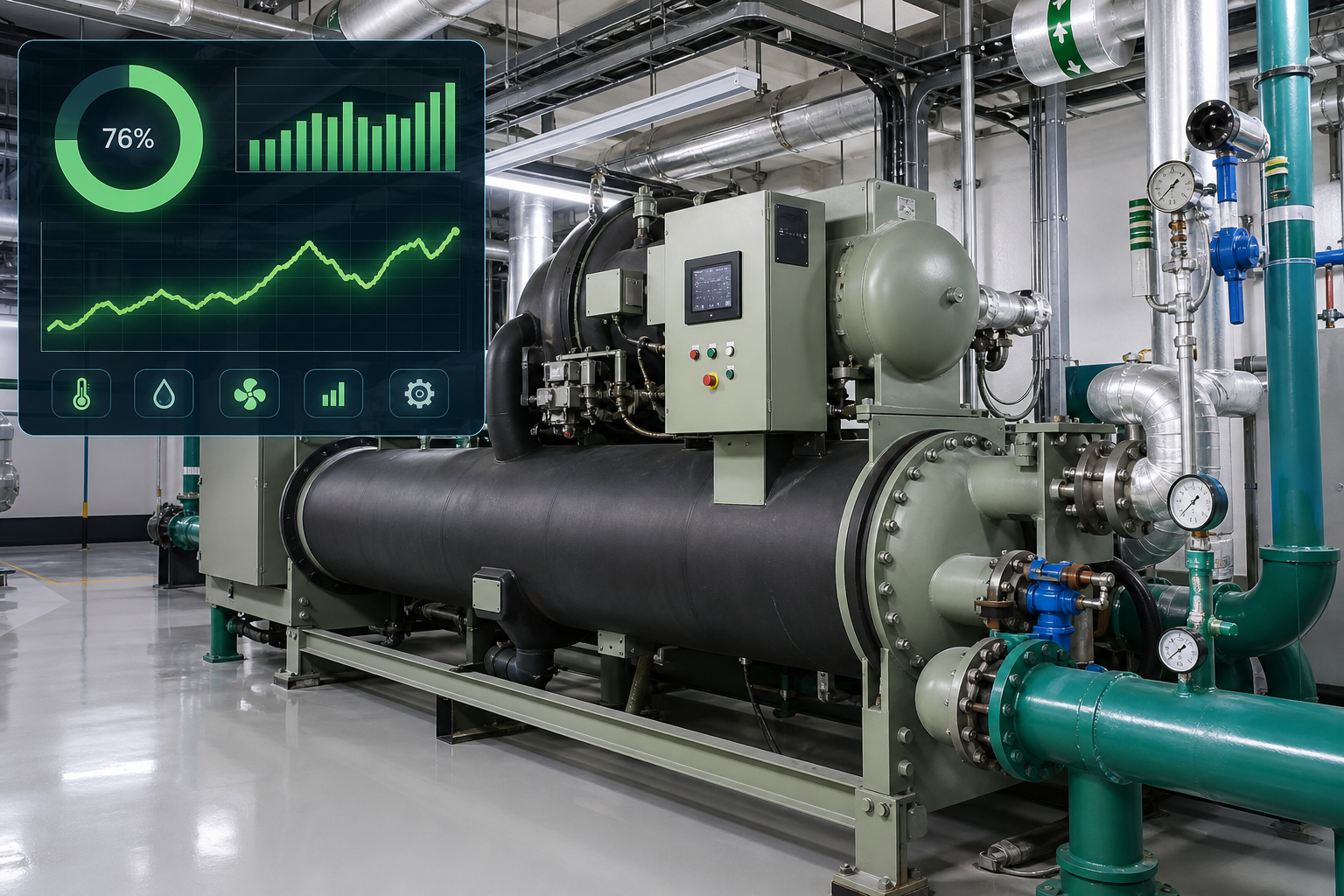 ภาพ Chiller สำหรับระบบ Chiller Plant ที่ควบคุมด้วย BAS